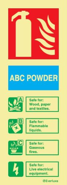 Combination sign ABC Powder extinguisher - 75x200mm